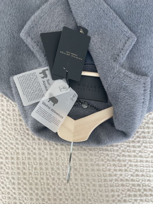 Patrizia Aryton szary płaszcz z wełny suri alpaka