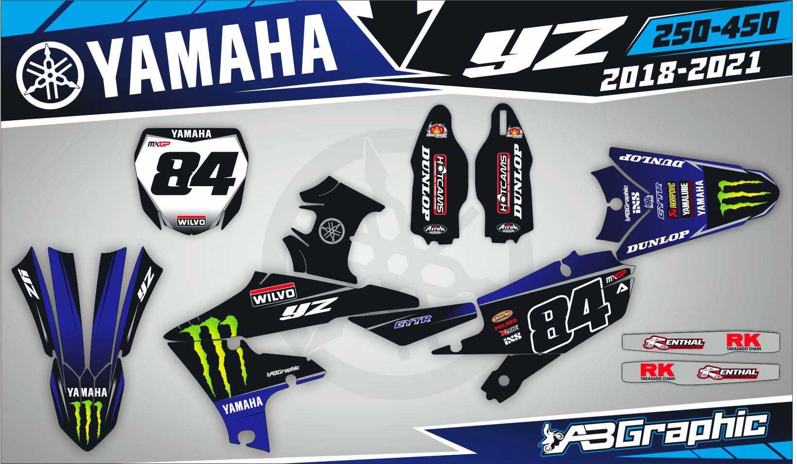 Наклейки Графіка Yamaha YZF YZ WRF WR TTR DT XTX 125 250 400 450 660