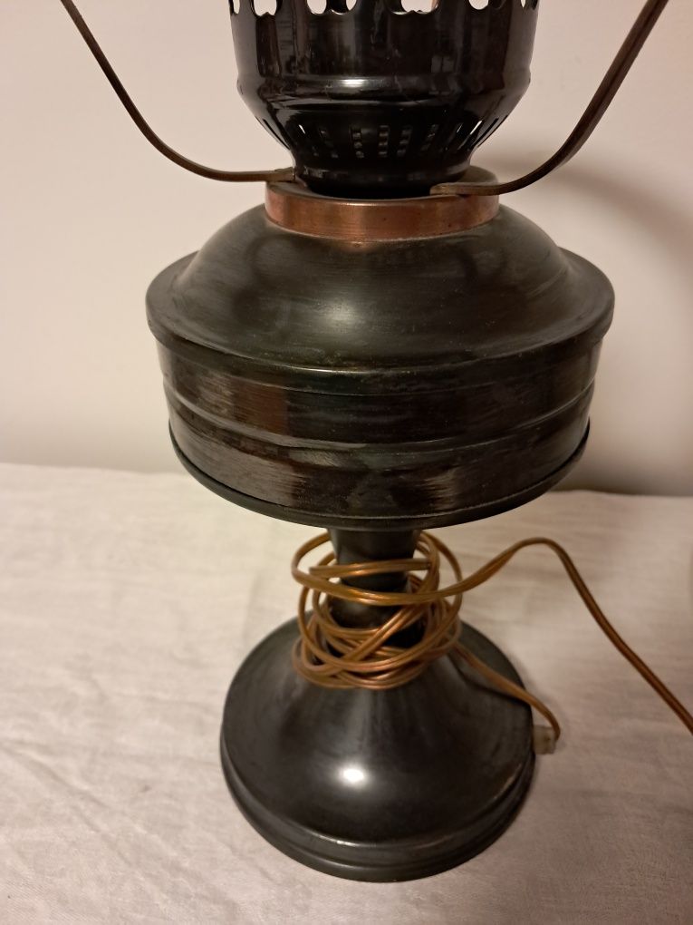 Lampka stołowa z kloszem prl vintage