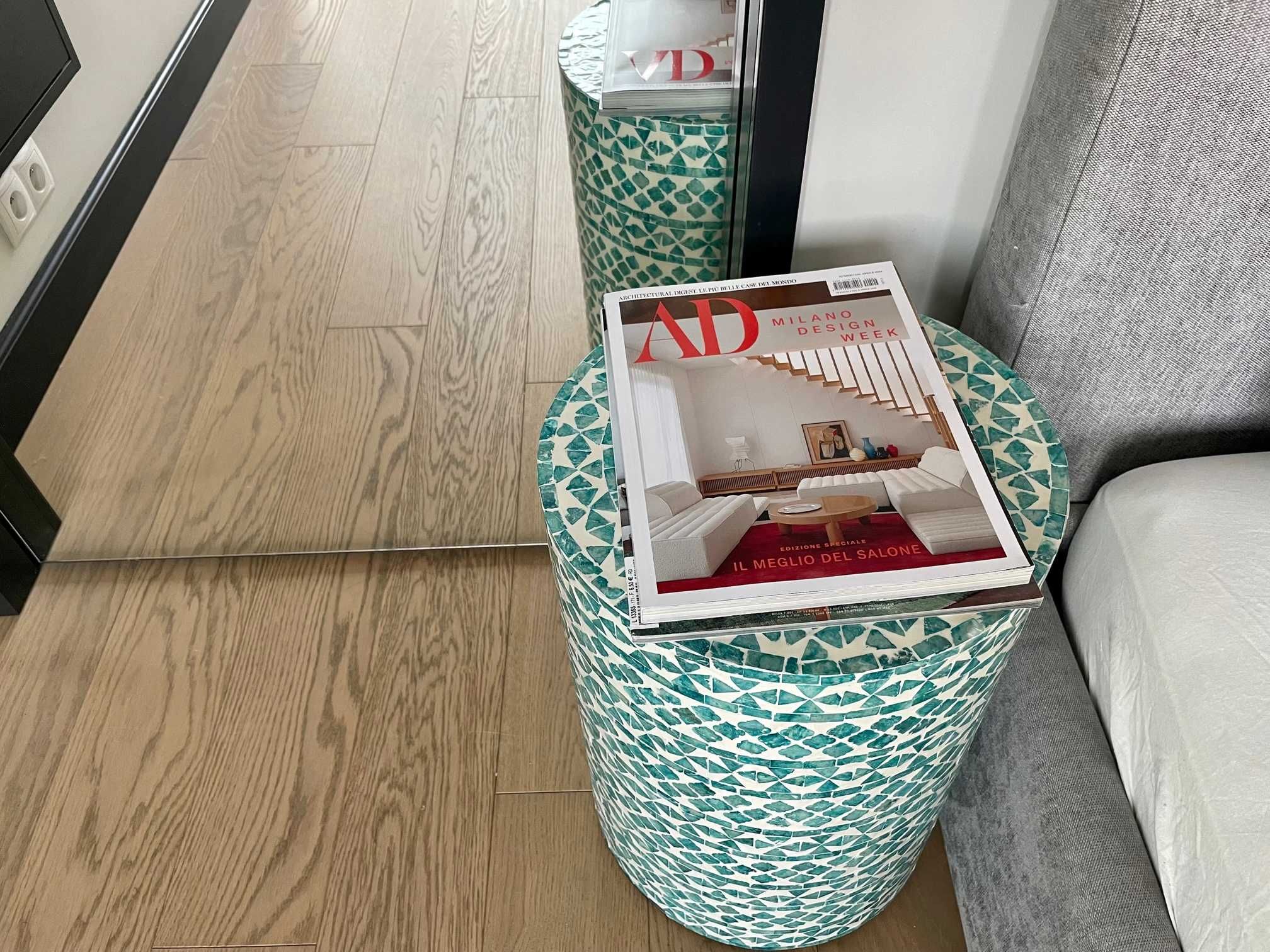 Designerski stolik z masy perłowej luksus nocny kawowy boczny UNIKAT