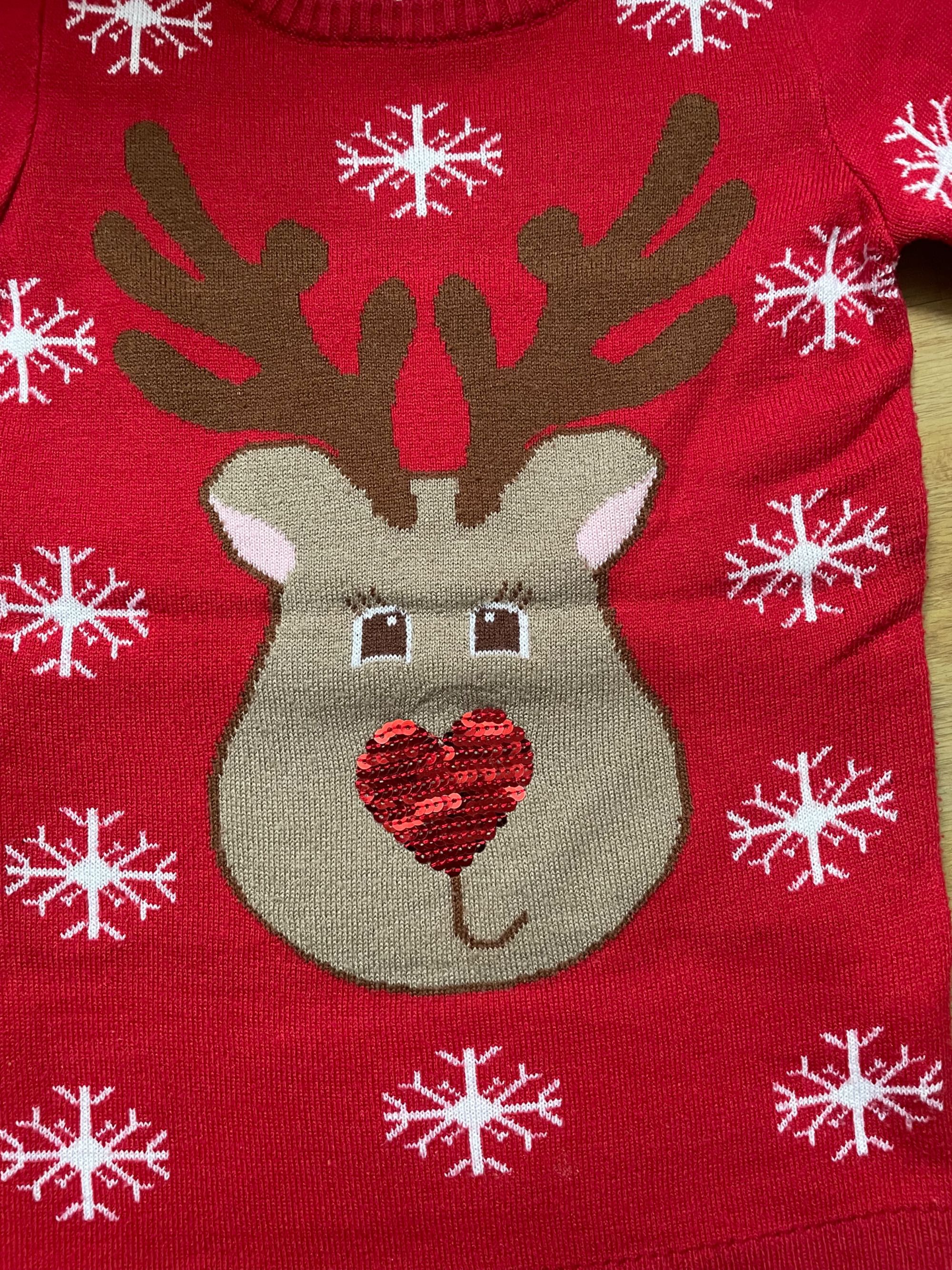 Sweterek świąteczny z renifer Rudolf dla dzieci