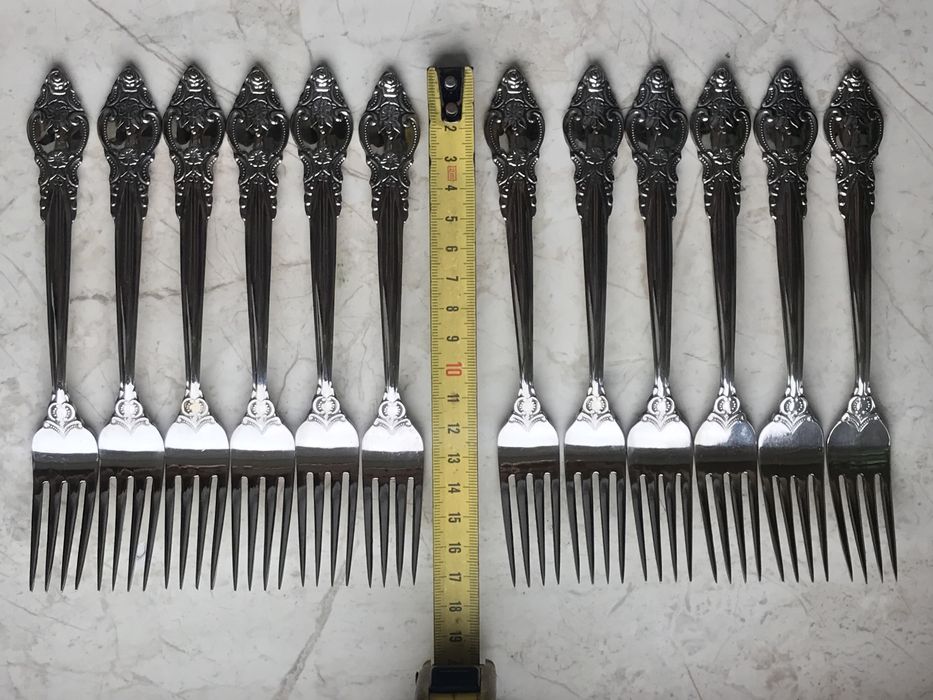 Вилки десертные Роза,Троянда. МНЦ. Мельхиор. 6 штук.