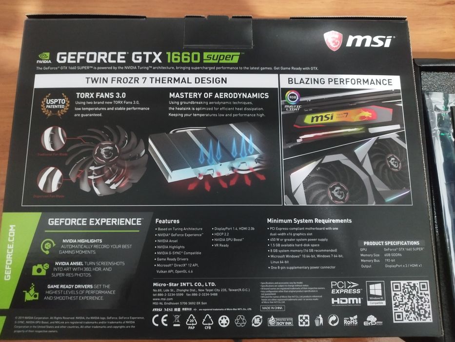 Gráfica 1660super MSI