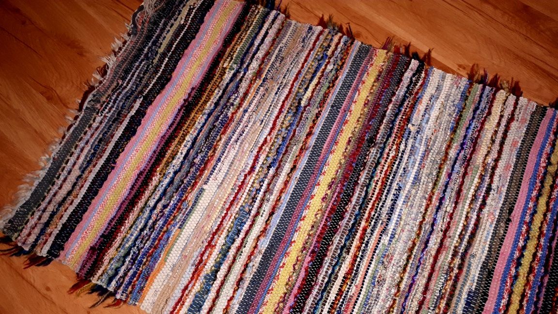 Dywanik chodnik sznurkowe kilim makata z czasów PRL vintage
