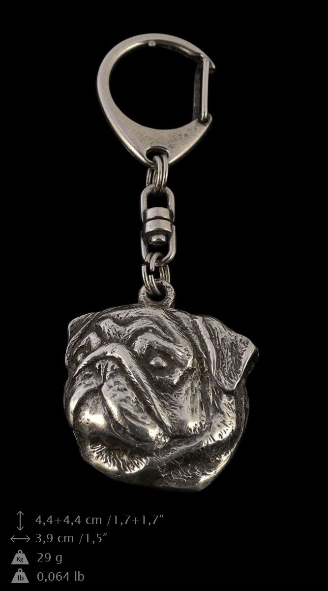 Mops brelok posrebrzany Art-Dog