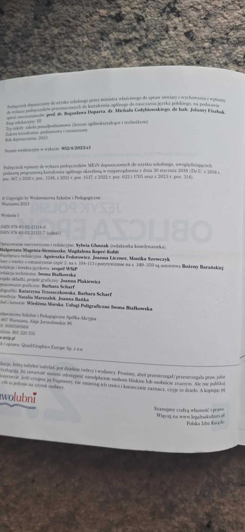 Podręcznik Oblicza Epok 2.2  język polski