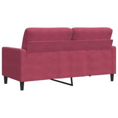 vidaXL Sofa 2-osobowa, winna czerwień, 140 cm, tapicerowana aksamitem