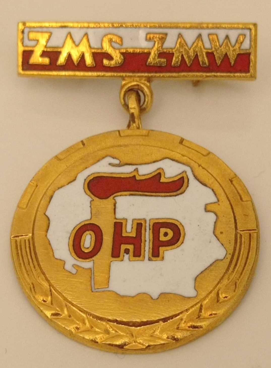 Złota Odznaka OHP - ZMS ZMW + pudełko
