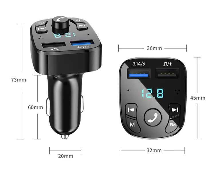 Samochodowa ładowarka adapter bluetooth 5.0
