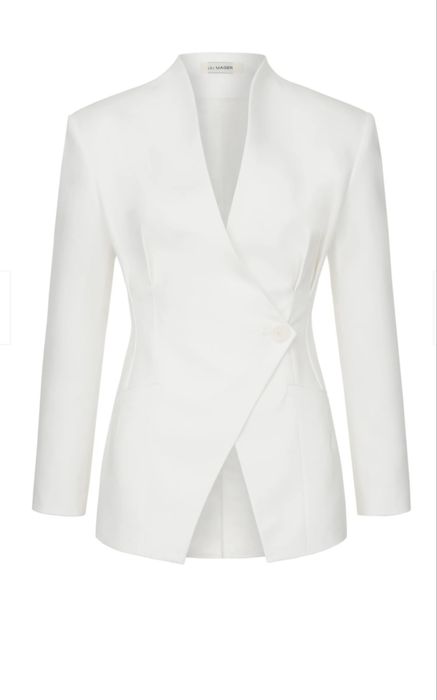 Білий асиметричний жакет