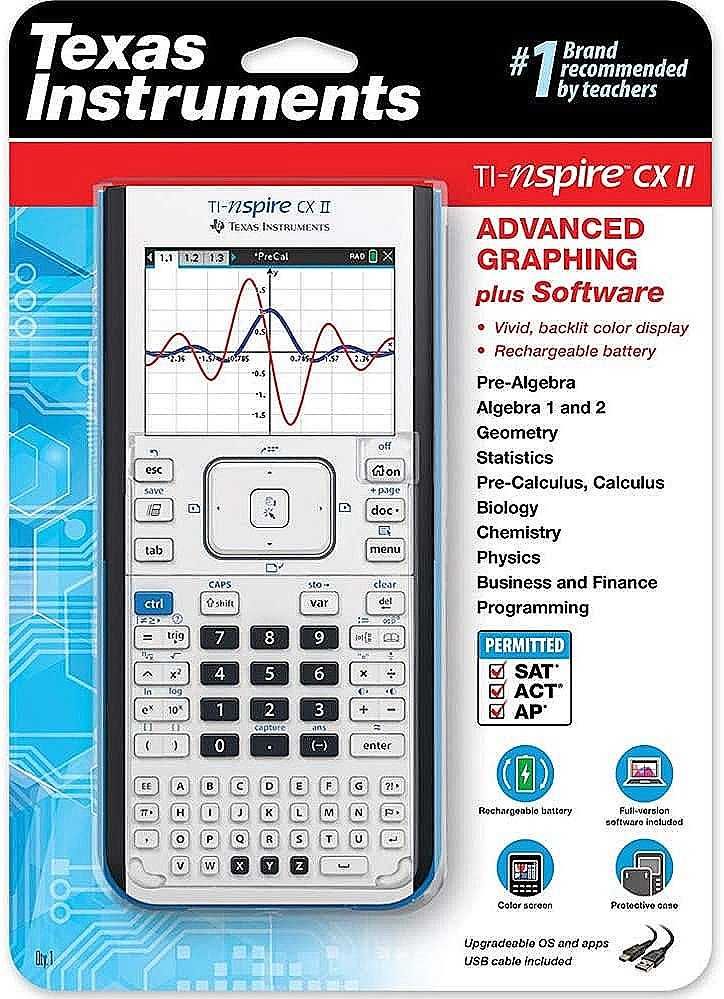 Графический калькулятор TI-Nspire CX II для экзаменов AT, ACT