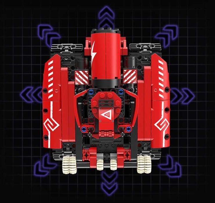 Klocki sterowany robot gąsienicowy RED 495-klocki 5w1 zamien. TECHNIC