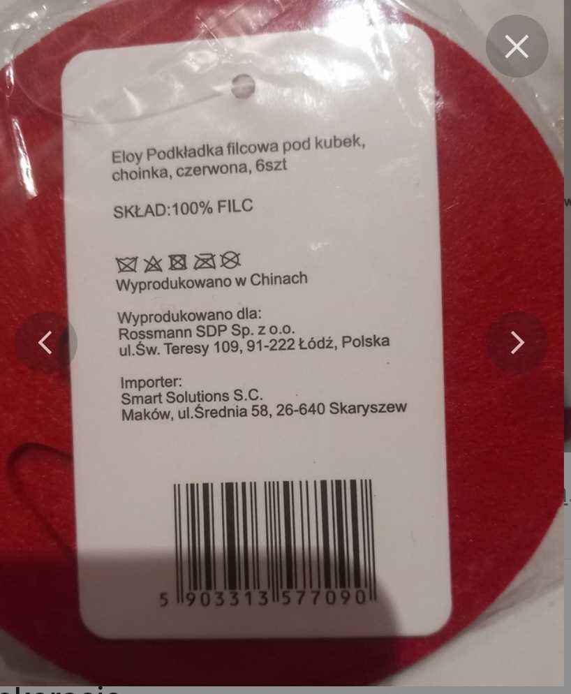 Nowe czerwone podkładki pod kubek, ozdoby, dekoracje