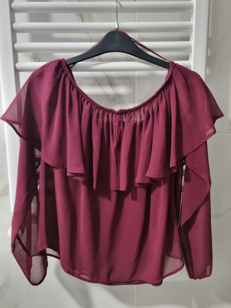 Blusa de manga comprida bordeaux