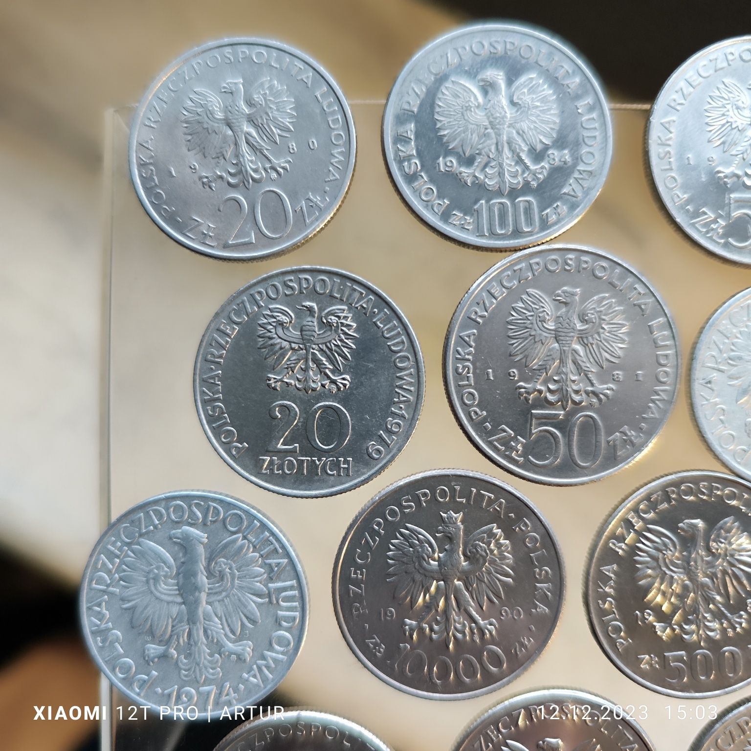 12 monet z epoki PRL zestaw 12