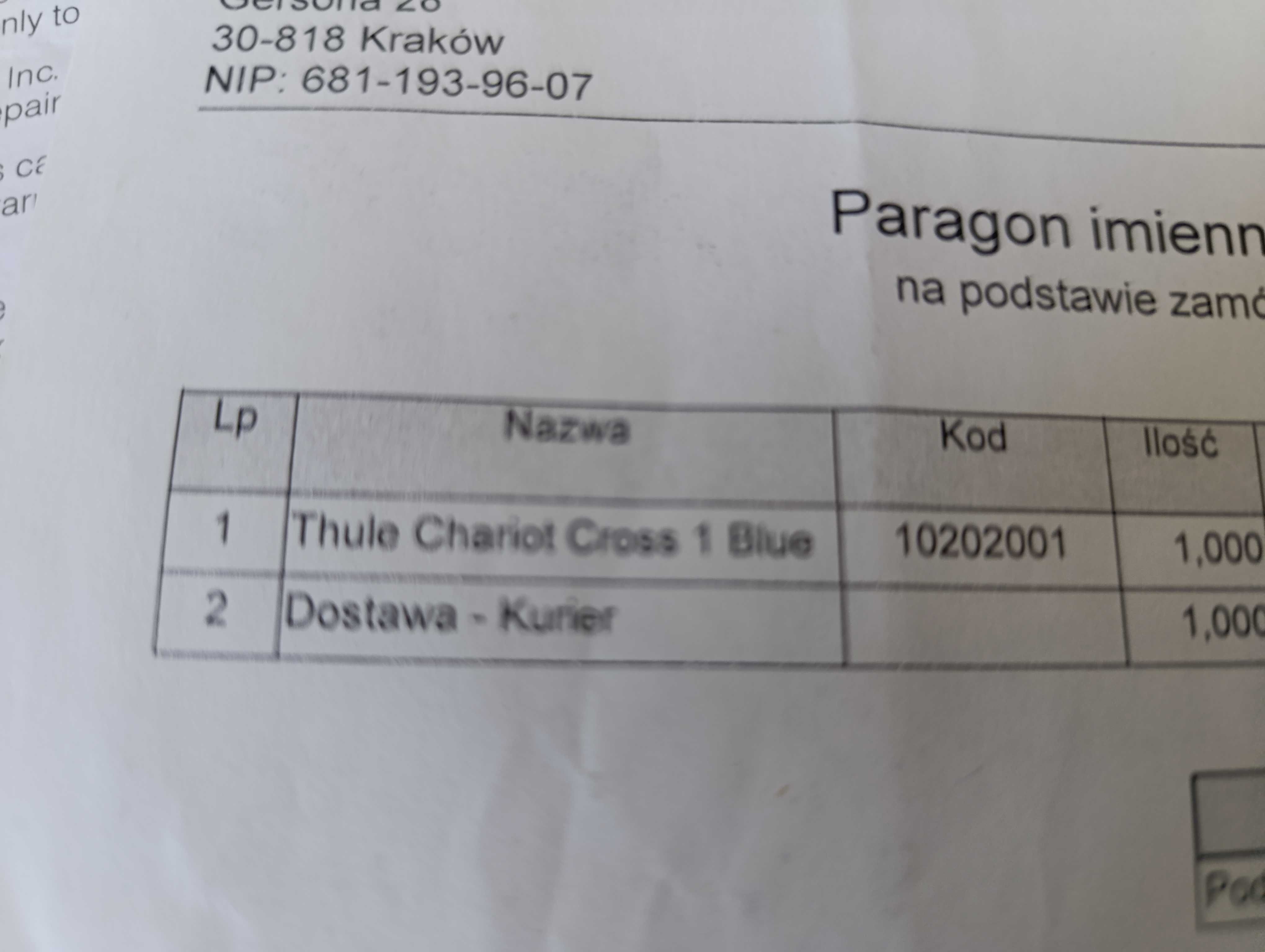 Thule Chariot Cross 1, +jogging kit na gwarancji plus kask gratis