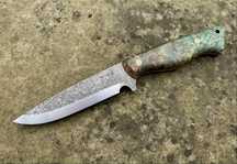Nóż ręcznie robiony bushcraft survival stal d2 drewno handmade