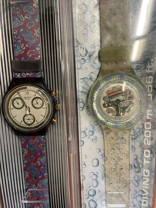 Swatch coleção nas caixas