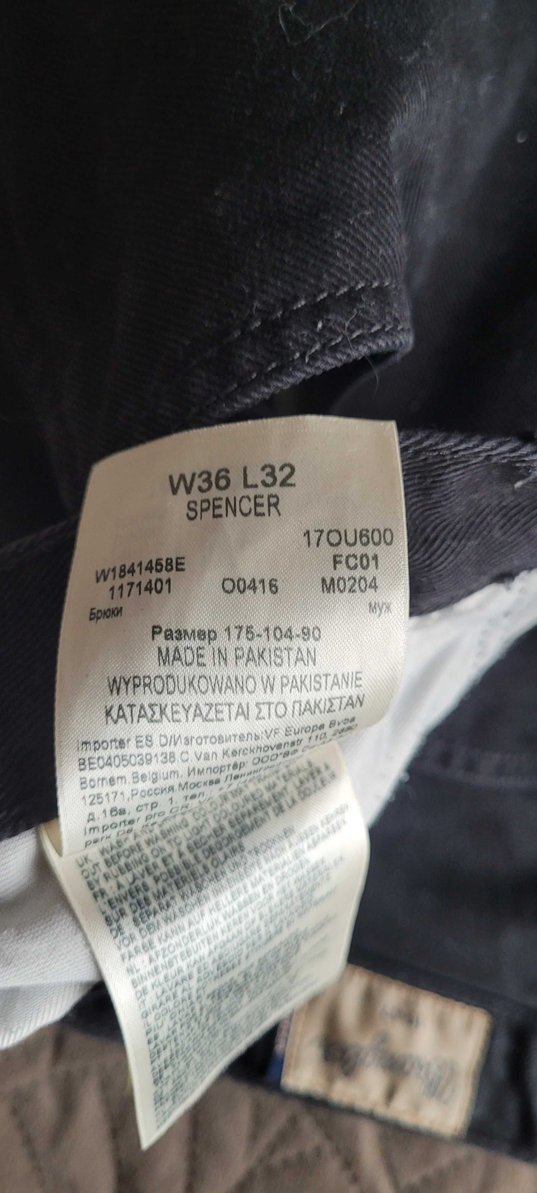 Wrangler 36/32 Denim Jeans Spencer stan super czarne bawełna slim fit