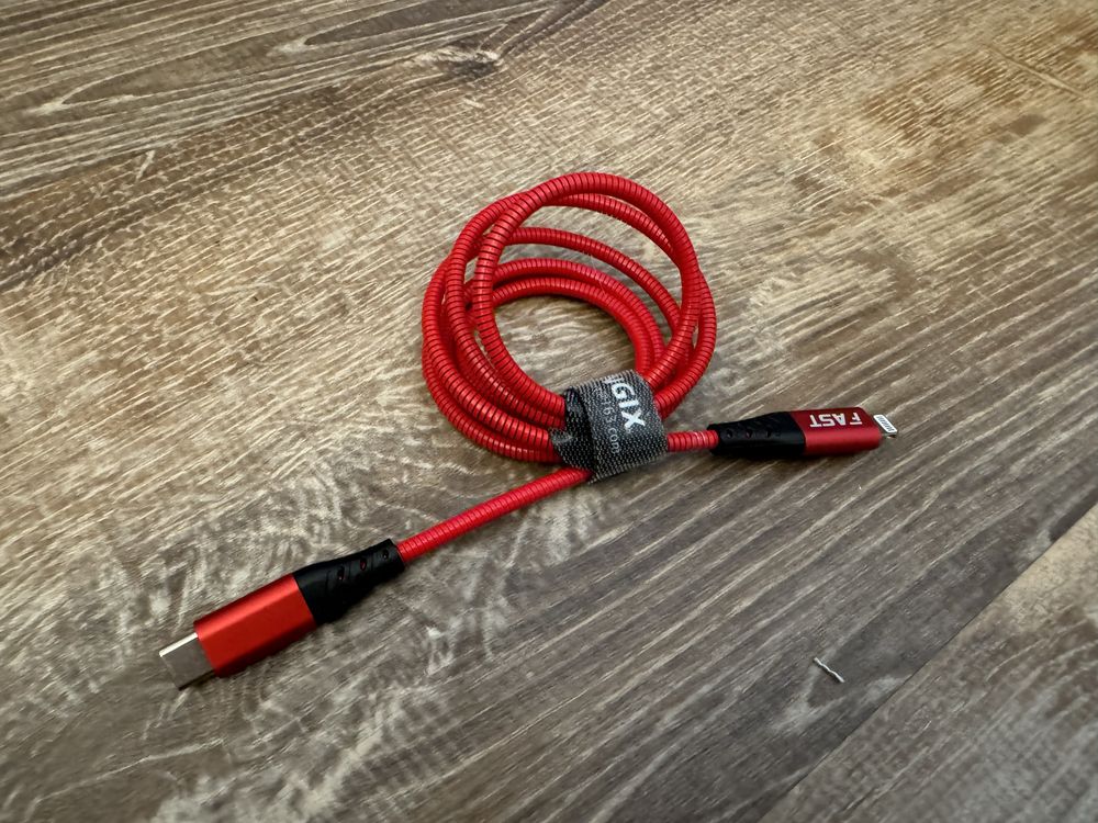 Kabel Iphone USB-C lightning zbrojny szybki markowy 108cm