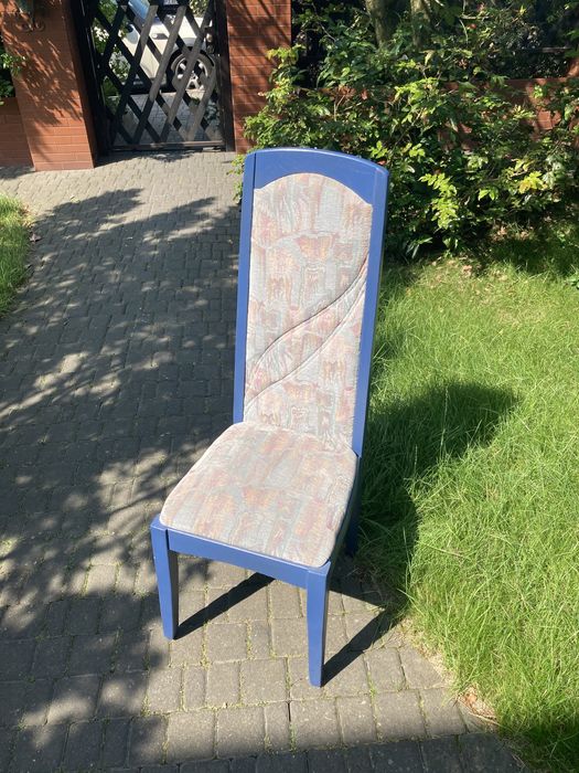 Drewniane Krzesła Tapicerowane Swarzędzkie Fabryki Mebli Niebieskie