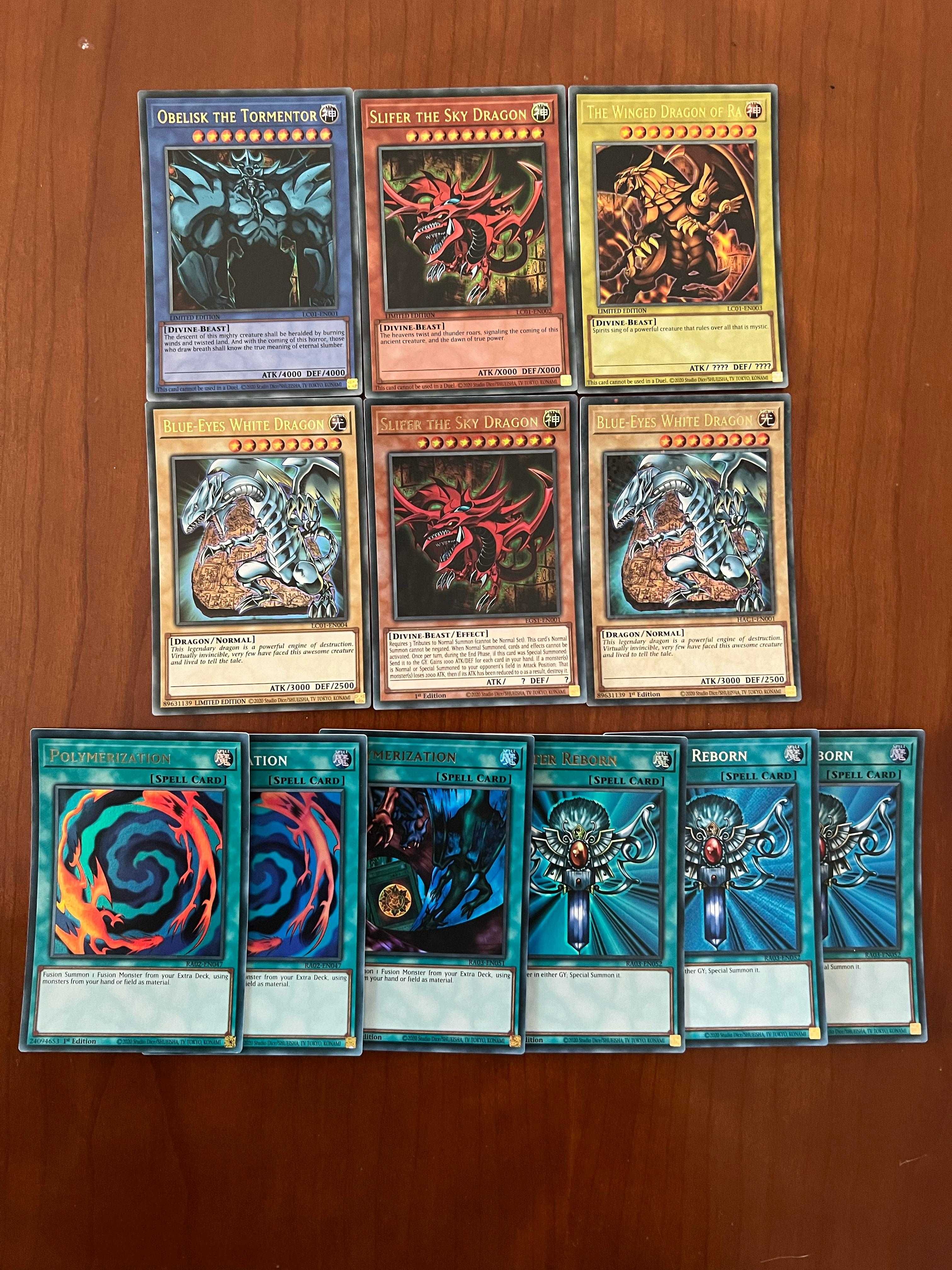 Cartas Yugioh Edição Limitada e Super Raro