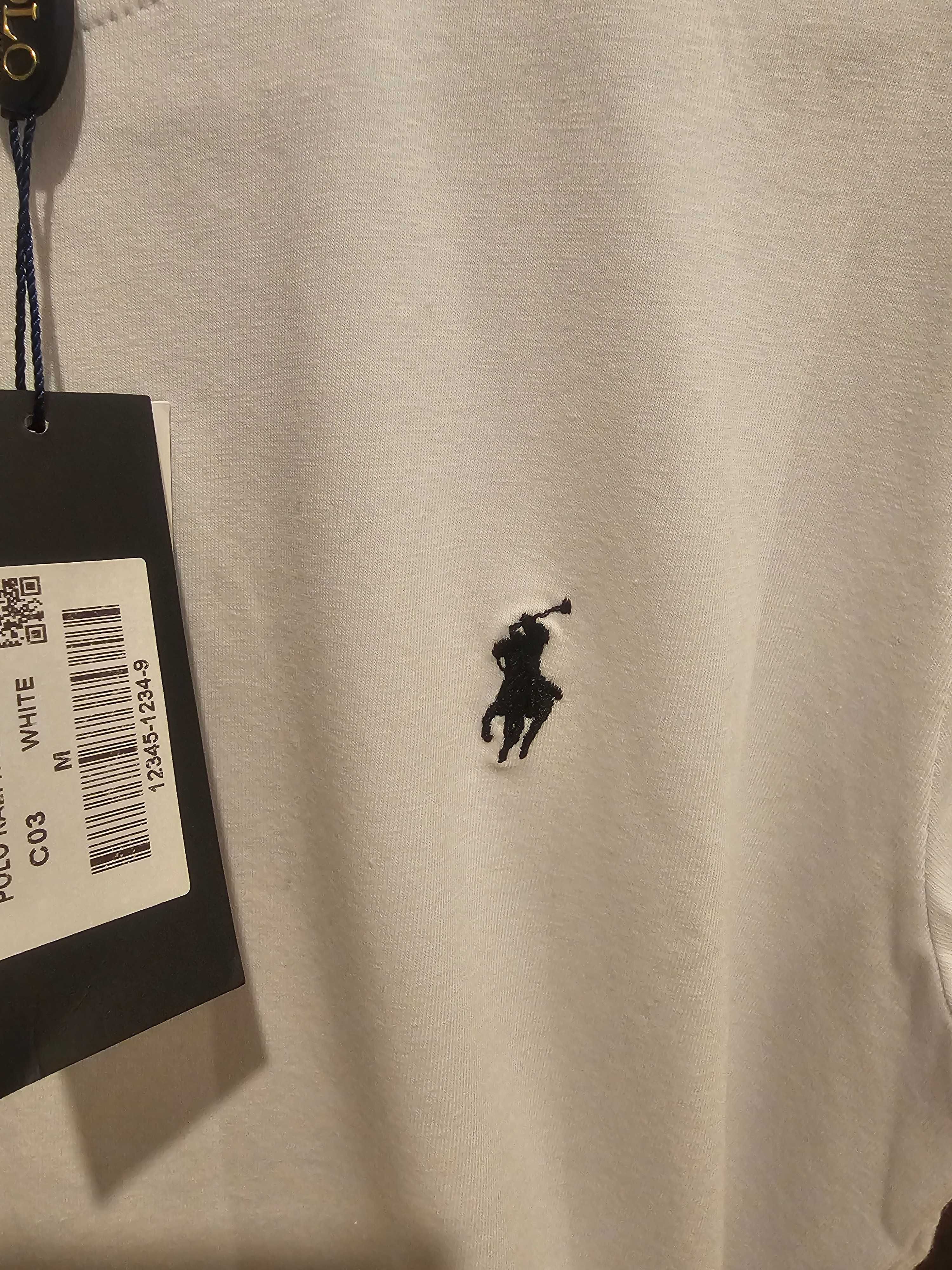 Biały t-shirt M Ralph Lauren