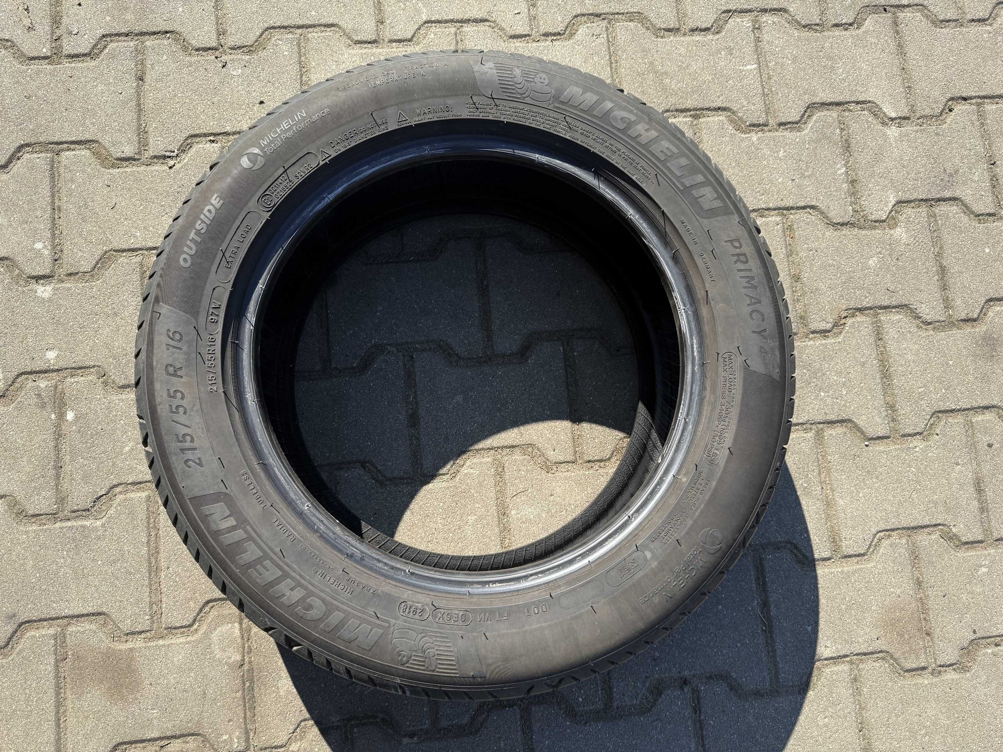 4x opony letnie Michelin Primacy 4 215/55R16 DOT2918
