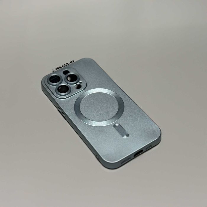 Блакитний бірюзовий силікон чохол MagSafe протиударний лінзи iPhone