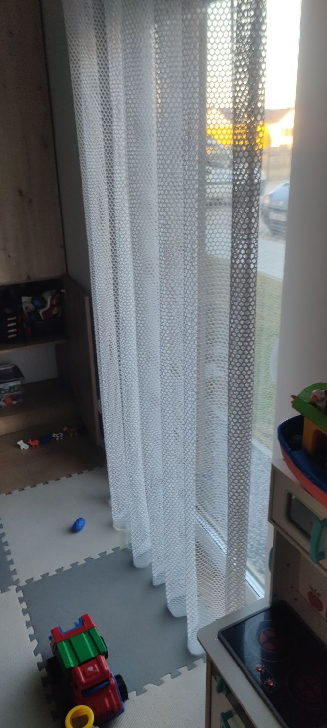 Firany zestaw duże oczka wysokość  245 cm
