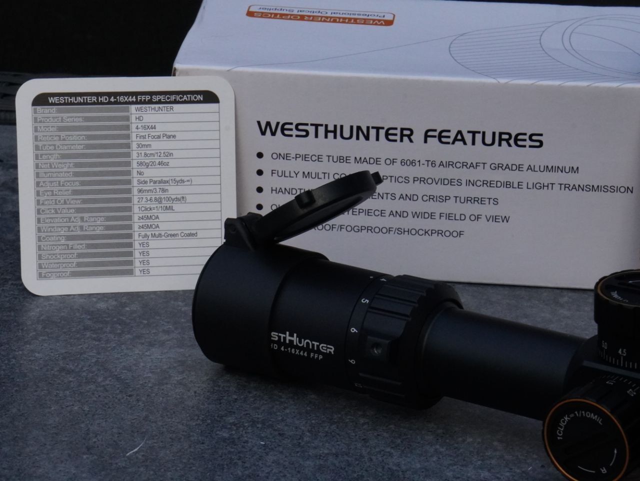 Оптический прицел WestHunter HD 4-16X44 FFP с боковым колесом