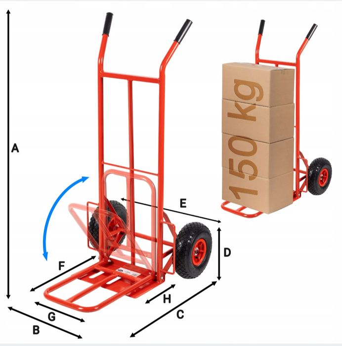 Візок вантажний складський з подвійною платформою