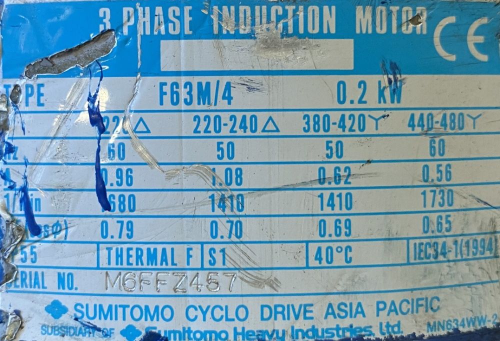 motoreduktor / przekładnia 0,2kW 28obr. 3fazowy