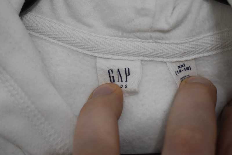 Gap kids biała rozpinana bluza z kapturem oryginał 14-16lat xxl