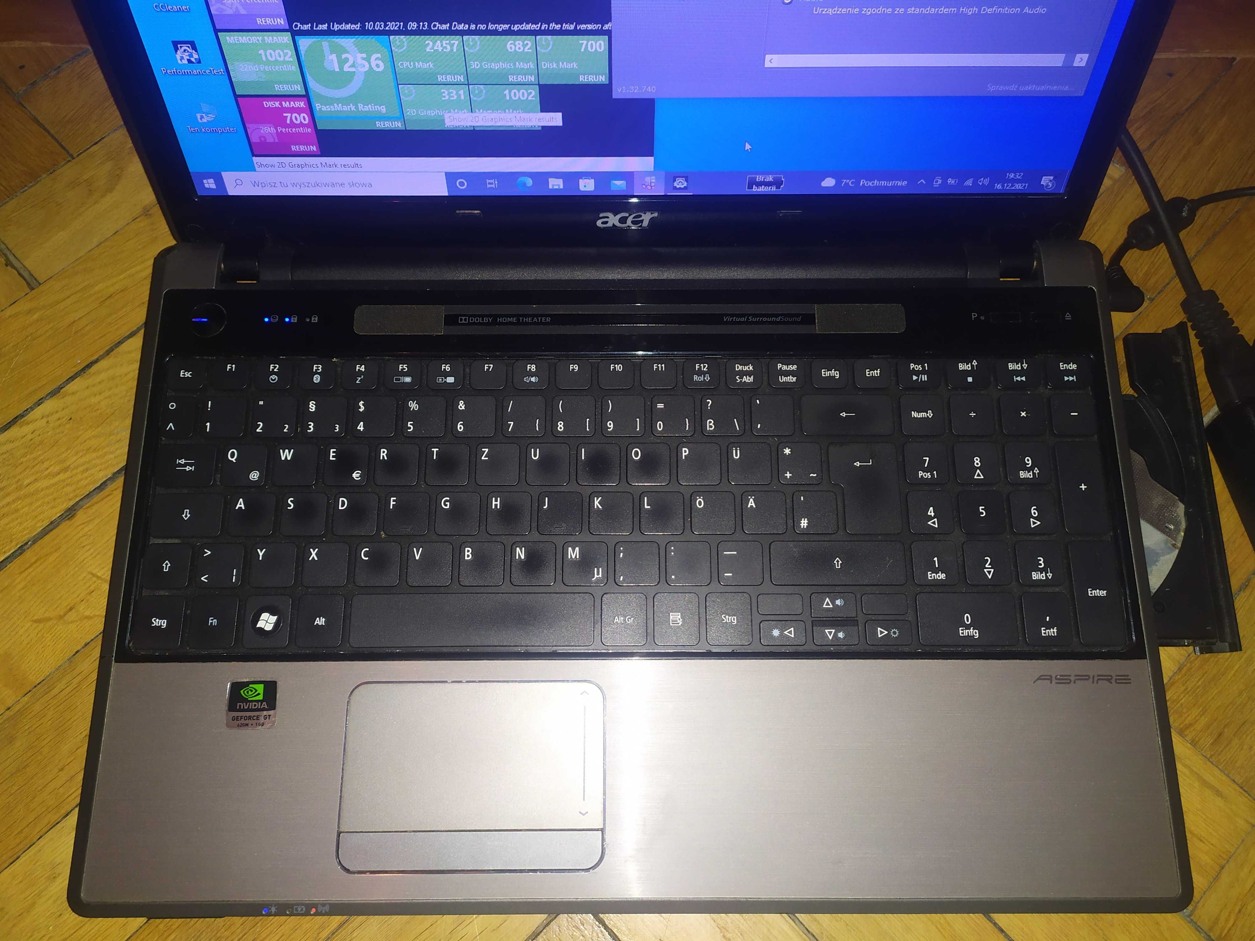 Laptop 15 Acer Aspire 5745D Intel i5 NVidia Geforce Win7 10 HDMI SSD