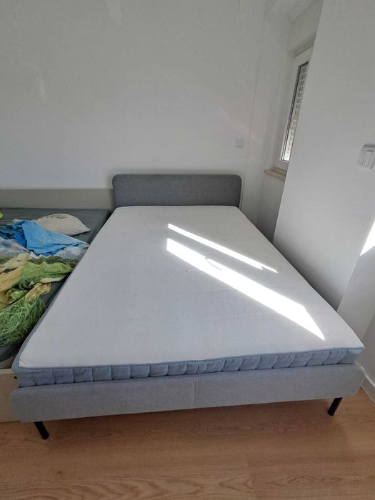 IKEA SLATTUM bed frame with VESTEROY pocket-sprung mattress.