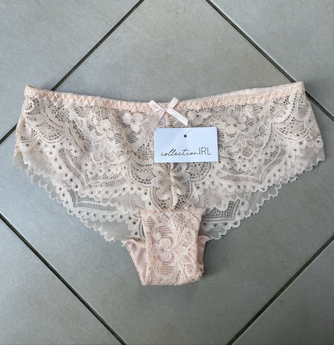 Majtki roz.M EU 38 brzoskwiniowe koronkowe figi Collection IRL