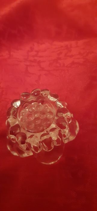 Świecznik PRL grube szkło