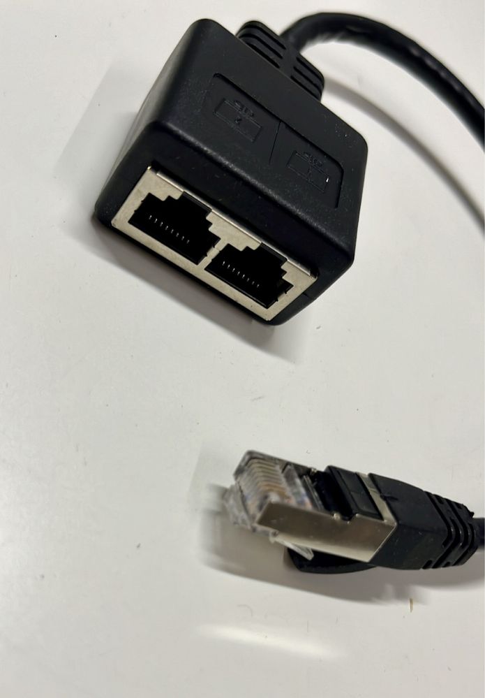 RJ45 Ethernet Splitter 1 męski na 2 x żeński LAN