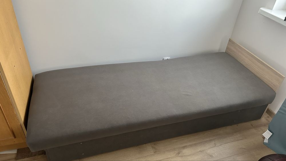 Łóżko jednoosobowe 80x230 cm, stan bdb, ze schowkiem