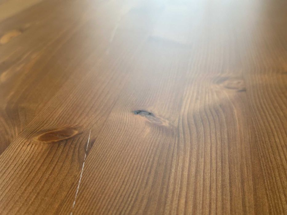 Ława sosnowa - blat w kolorze dębu | rysy, wgniotki, taniej o 830 zł !