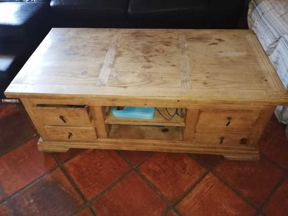 Mesa de centro mexicana, 1,30mx0,65mx0,50m