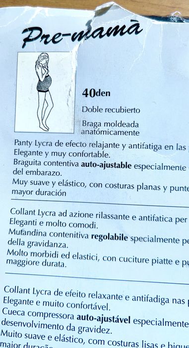 Collants de descanso pré mama em preto