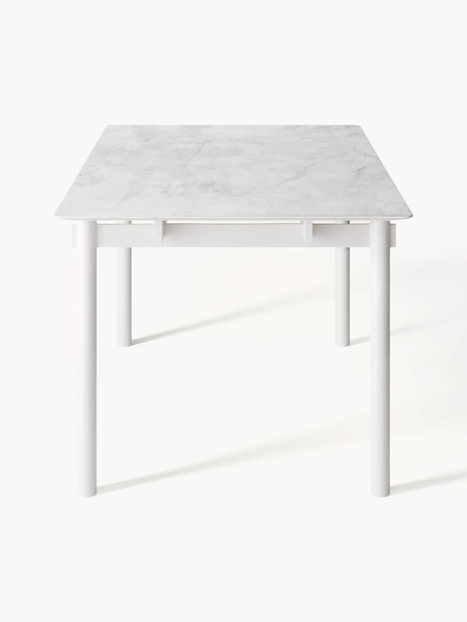 Stół do jadalni Westwing Mavi 140x90 cm biały spiek ceramika 160x90 cm