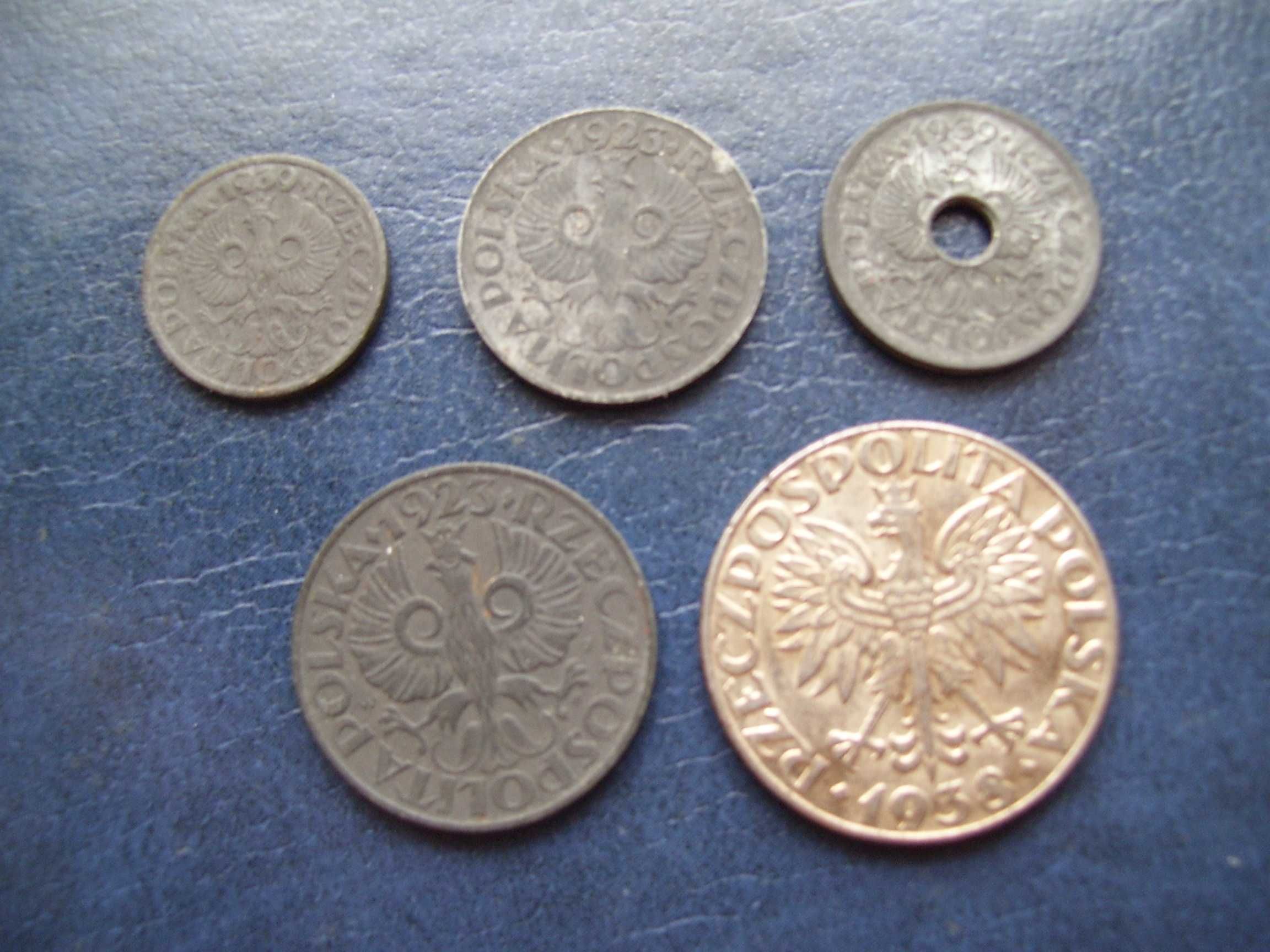 Stare monety Zestaw 5 monet 1 gr 1923 do 50 gr 1938 2RP