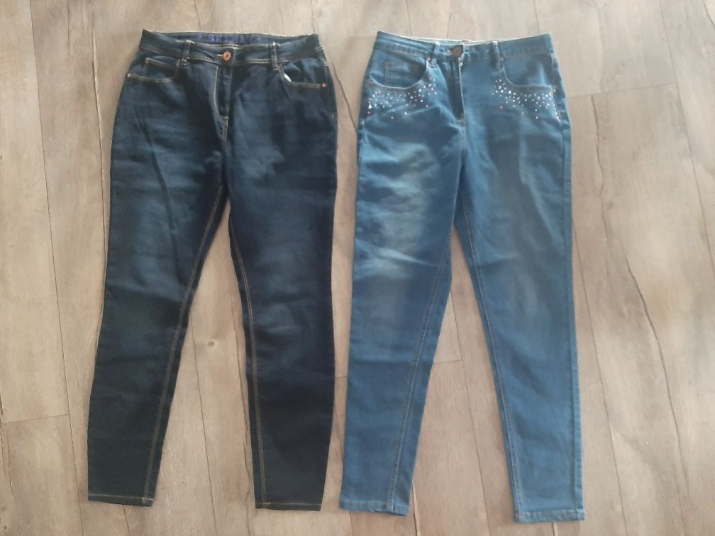 Zestaw spodnie jeansowe rurki skinny dziewczęce george 152 158