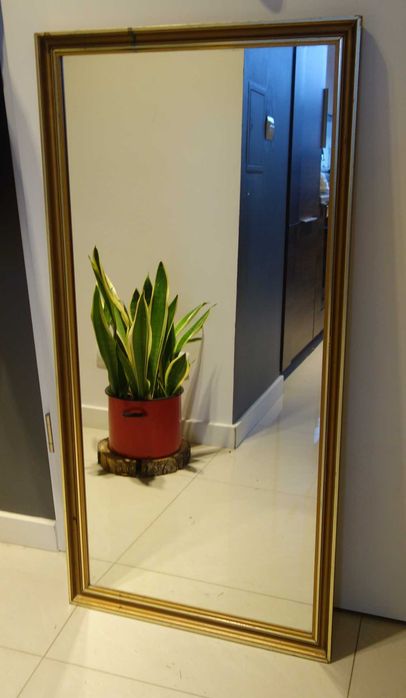 PRL lata 70-te duże stare lustro drewniana rama stan bardzo dobry