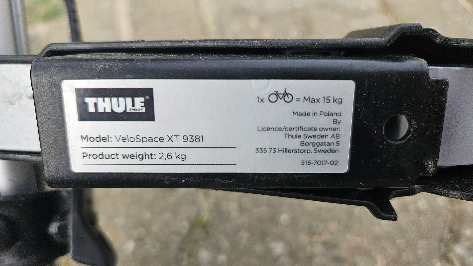 Thule VeloSpace XT3 939 + 4 rower