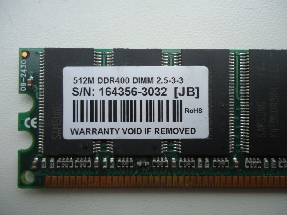 ОЗУ Transcend 512MB DDR 400 U-DIMM 2.5-3-3