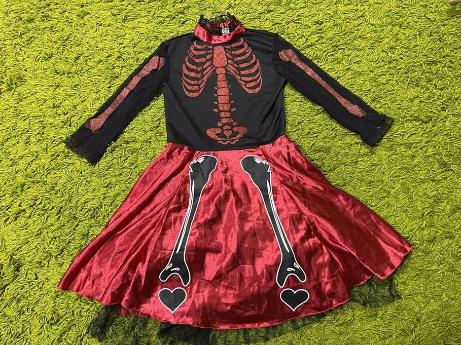 Платье скелет Катрина на Хеллоуин размер XS